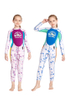 SABOLAY Girls 2mm Full Length Long Sleeve One-Piece Colorful Printing Wetsuit for Snorkeling