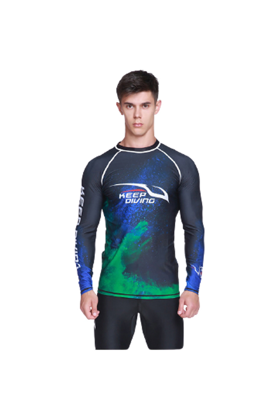 KEEP DIVING Men's All Time Long Sleeve Rashguard UPF 50+ Sun Protection Surf Shirt 