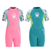 DIVE & SAIL Girls 2.5mm One-piece Short Colorful Wetsuit for Swimming Scuba Diving 