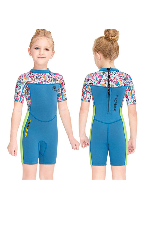 Youth Boy's and Girl's One Piece Shorty Wetsuit for Diving,Swimming,Surfing ZCCO Kids Wetsuit 2.5mm Neoprene Short Sleeve 